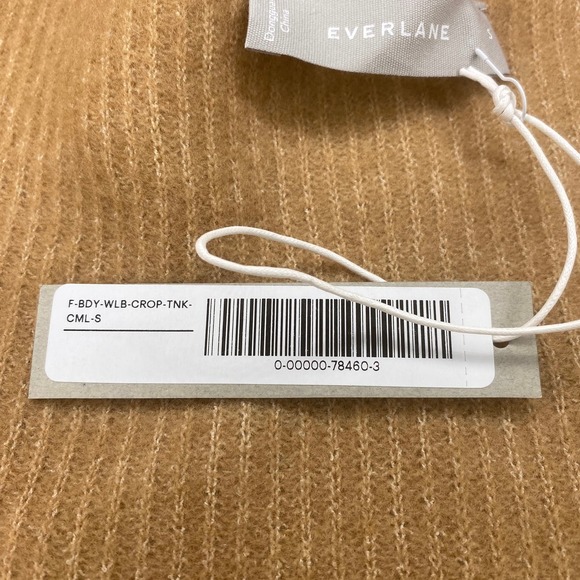 Everlane Cozy Stretch Wool Blend Crop Tank Top Camel Square Neck Sleeveless S - Picture 7 of 8